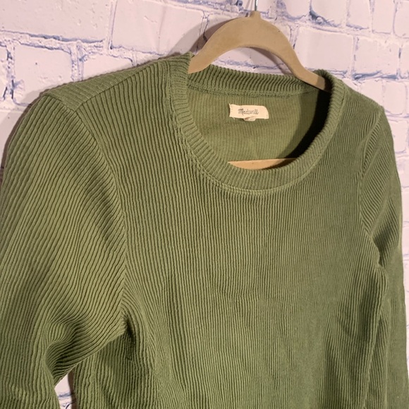 Madewell Elwood Knot Front Ribbed Top Green Size XS - Picture 4 of 6
